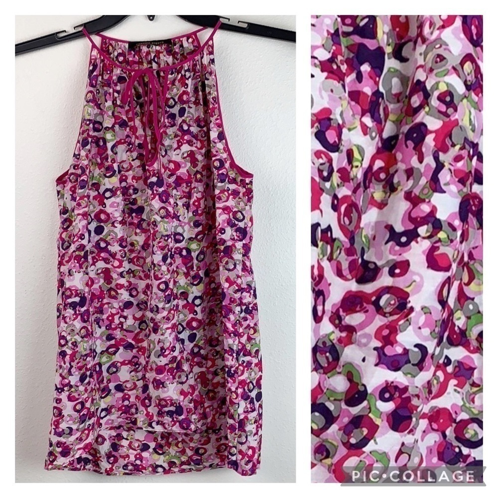 Cynthia Steffe silk halter tie neck blouse EUC